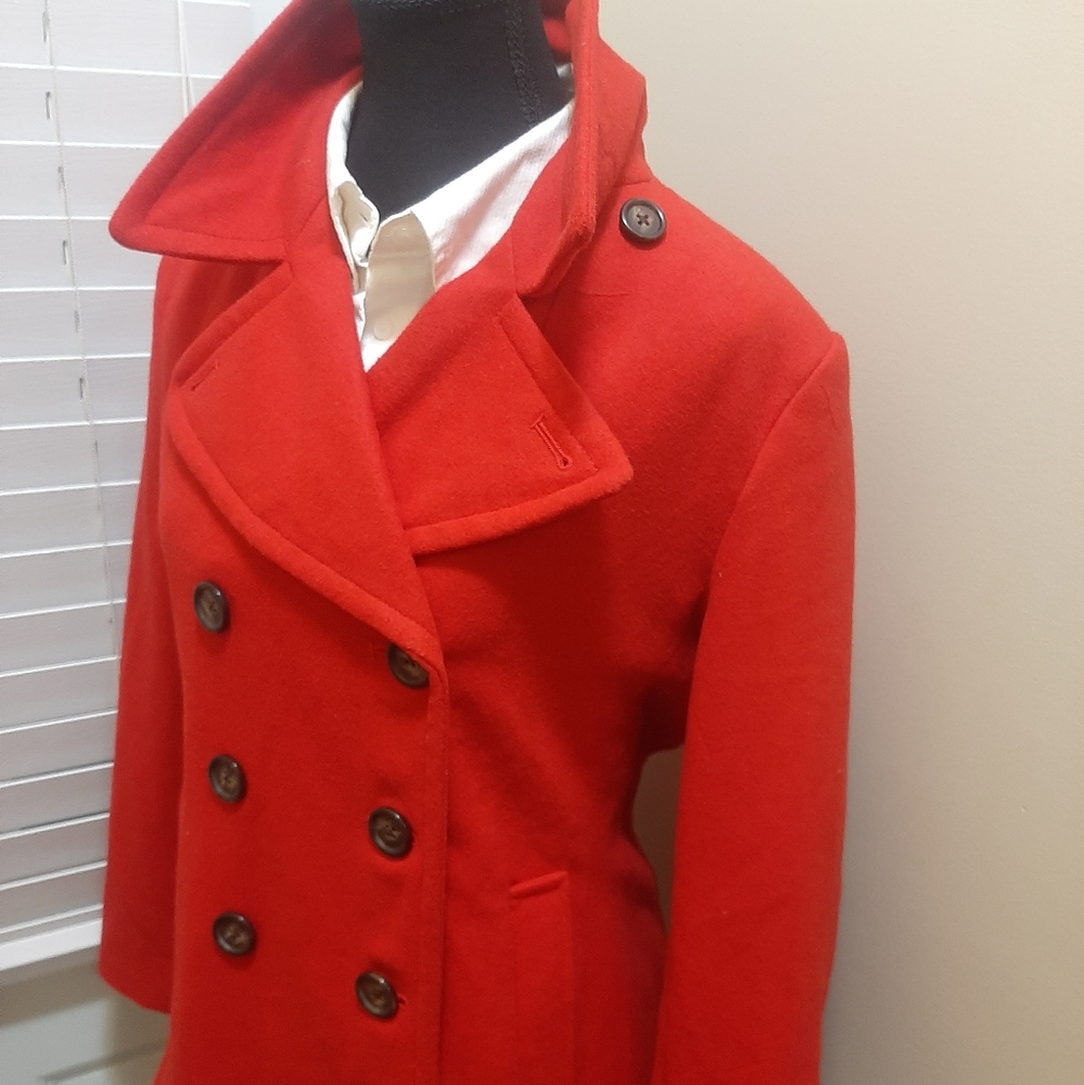 Red winter coat classic jacket